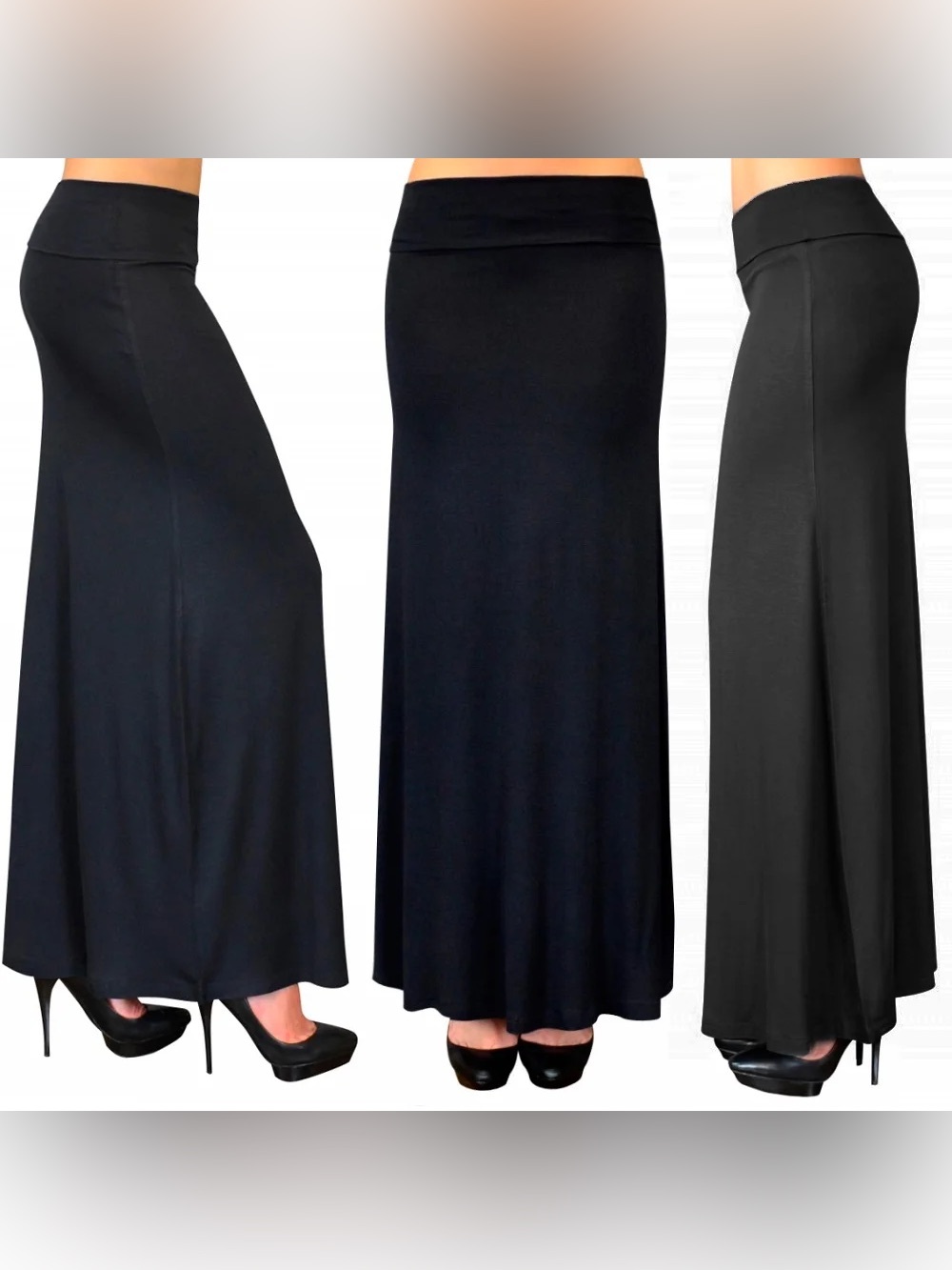 SLIGHTLY USED SIZE L No Boundaries Black Maxi Skirt - Smooth Flowing A-Line